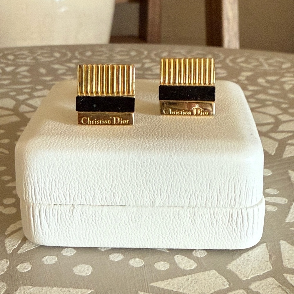 Christian Dior Cuff links with Vintage Cuff link box.